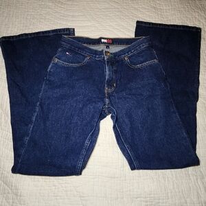 Vtg Tommy Hilfiger Jeans Sz 5 Split Flare Bell Bottom Medium Wash Mid Rise Y2K